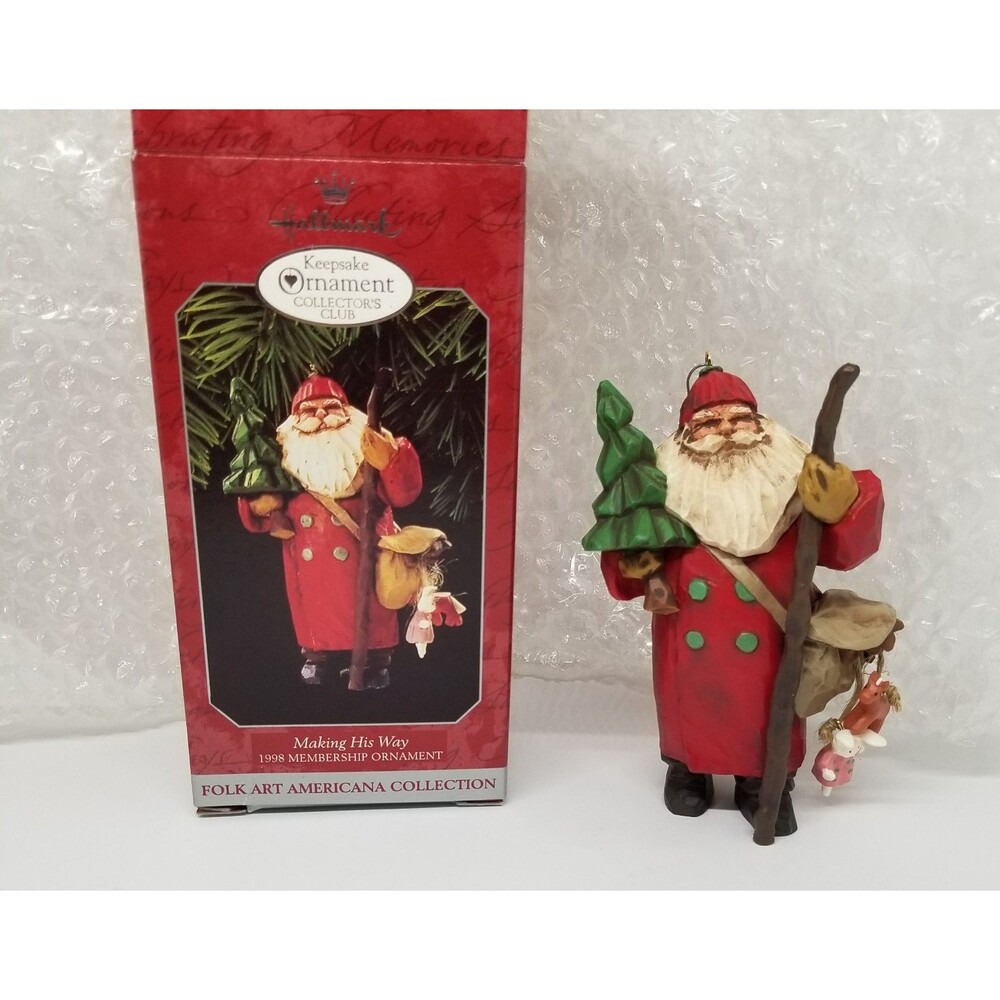 Hallmark Ornament Santa Making His Way 1998 Membership Ornament
